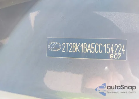 2012 Lexus Rx 350 из США, поврежденный, VIN 2T2BK1BA5CC154224